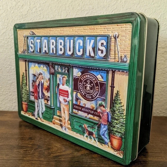 Starbucks Cookie Tin-vintage 1999 3D Replica of 1st Store - Pike Place-Metal Box - Picture 1 of 10